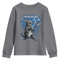 Funny Cat Playing Guitar Youth Sweatshirt Vintage 90s Style Bootleg Graphic Rock Star Rock Cat - Wonder Print Shop