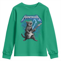 Funny Cat Playing Guitar Youth Sweatshirt Vintage 90s Style Bootleg Graphic Rock Star Rock Cat - Wonder Print Shop