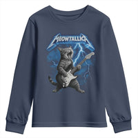 Funny Cat Playing Guitar Youth Sweatshirt Vintage 90s Style Bootleg Graphic Rock Star Rock Cat - Wonder Print Shop