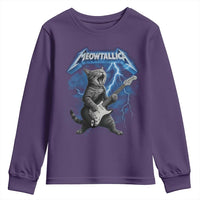 Funny Cat Playing Guitar Youth Sweatshirt Vintage 90s Style Bootleg Graphic Rock Star Rock Cat - Wonder Print Shop