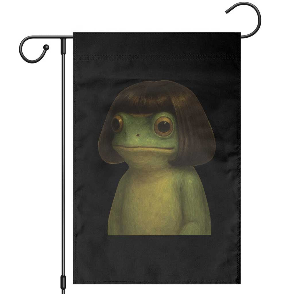 Funny Frog Bob Haircut Meme Garden Flag Silly Toad Trends - Wonder Print Shop