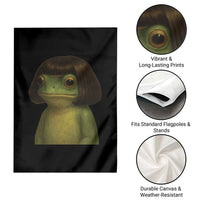 Funny Frog Bob Haircut Meme Garden Flag Silly Toad Trends - Wonder Print Shop