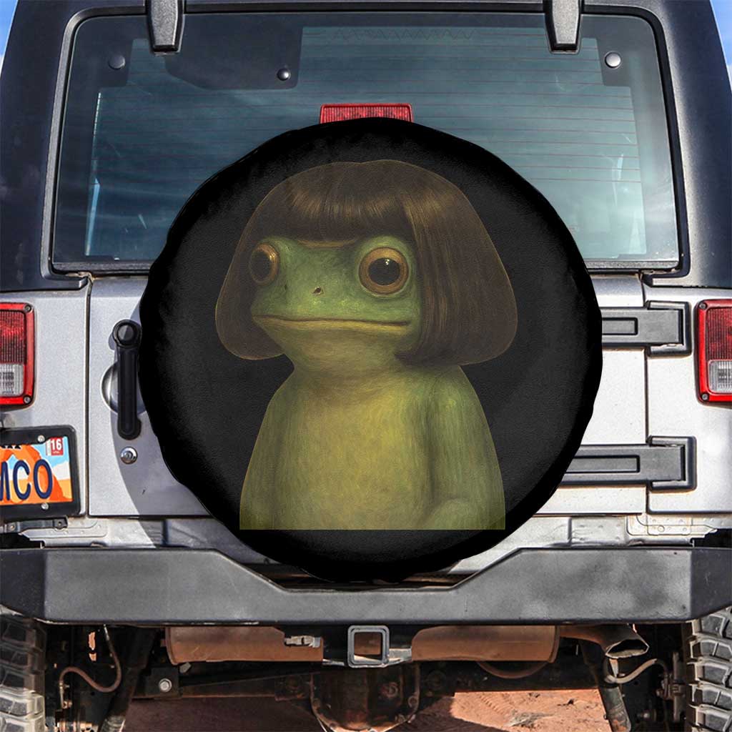 Funny Frog Bob Haircut Meme Spare Tire Cover Silly Toad Trends - Wonder Print Shop