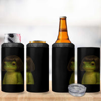 Funny Frog Bob Haircut Meme 4 in 1 Can Cooler Tumbler Silly Toad Trends - Wonder Print Shop
