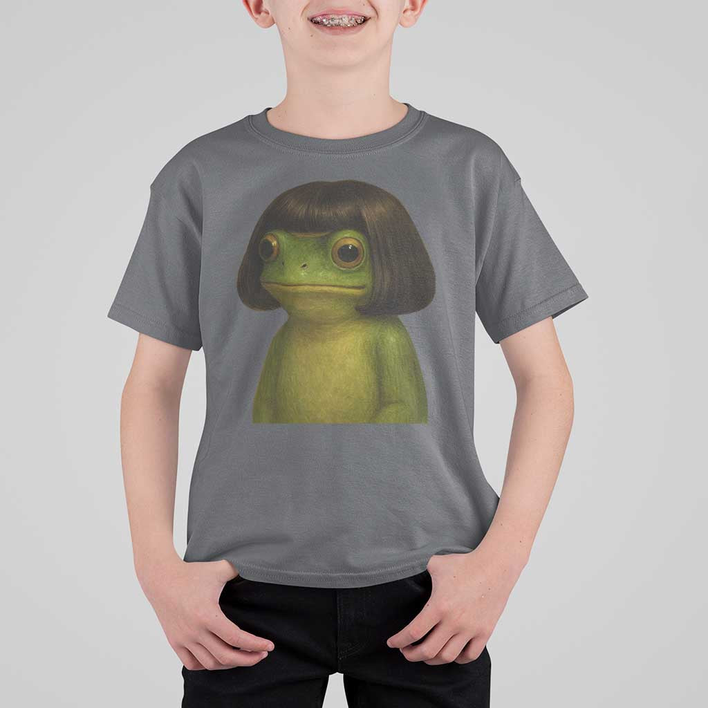 Funny Frog Bob Haircut Meme T Shirt For Kid Silly Toad Trends - Wonder Print Shop
