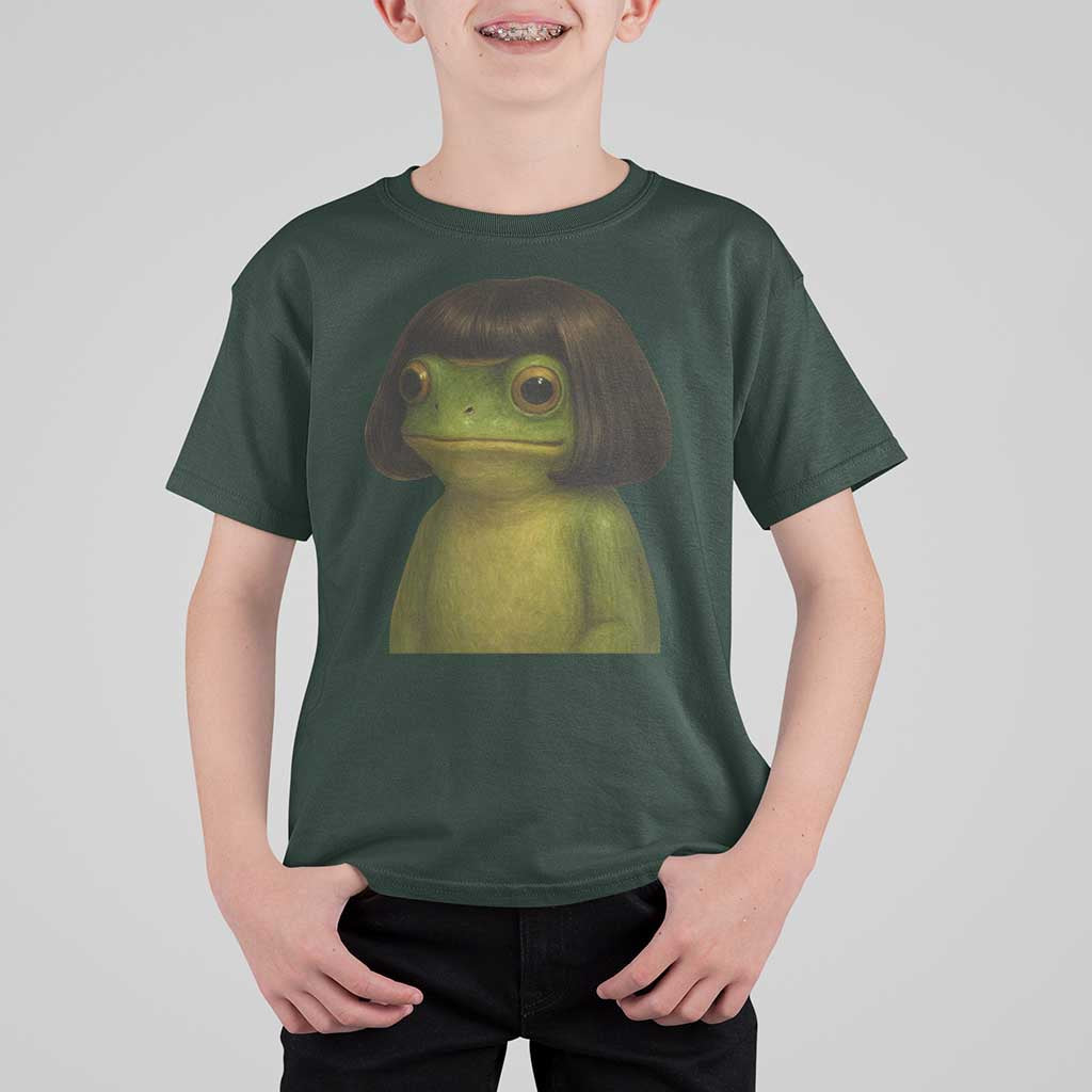 Funny Frog Bob Haircut Meme T Shirt For Kid Silly Toad Trends - Wonder Print Shop