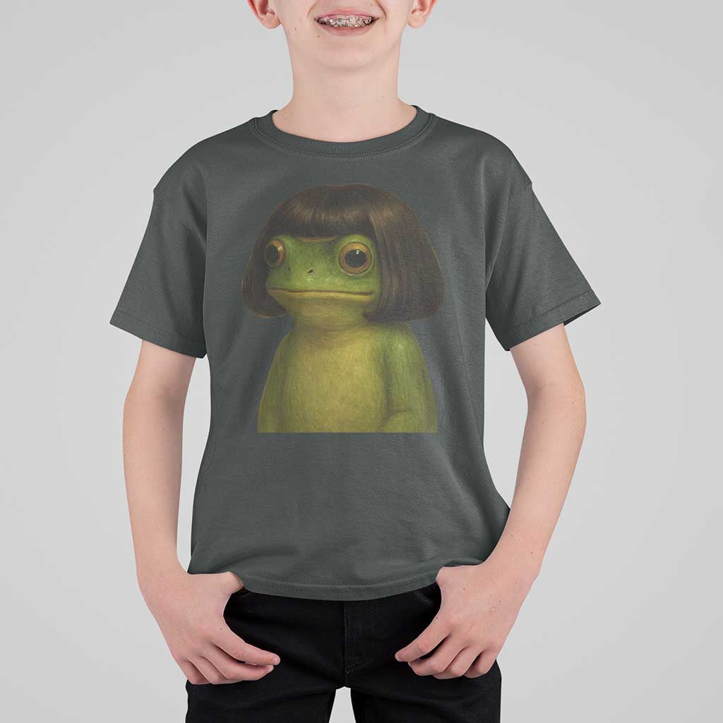 Funny Frog Bob Haircut Meme T Shirt For Kid Silly Toad Trends - Wonder Print Shop