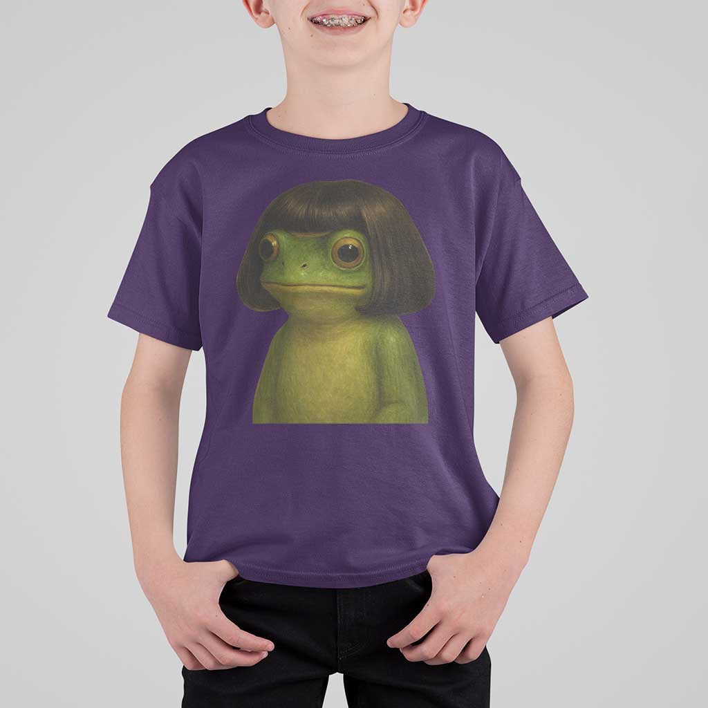 Funny Frog Bob Haircut Meme T Shirt For Kid Silly Toad Trends - Wonder Print Shop