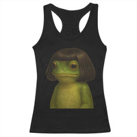 Funny Frog Bob Haircut Meme Racerback Tank Top Silly Toad Trends - Wonder Print Shop