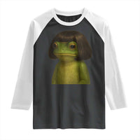 Funny Frog Bob Haircut Meme Raglan Shirt Silly Toad Trends - Wonder Print Shop