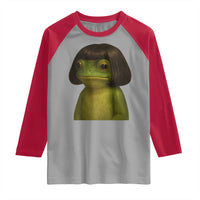 Funny Frog Bob Haircut Meme Raglan Shirt Silly Toad Trends - Wonder Print Shop