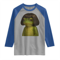 Funny Frog Bob Haircut Meme Raglan Shirt Silly Toad Trends - Wonder Print Shop