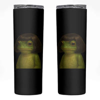 Funny Frog Bob Haircut Meme Skinny Tumbler Silly Toad Trends - Wonder Print Shop