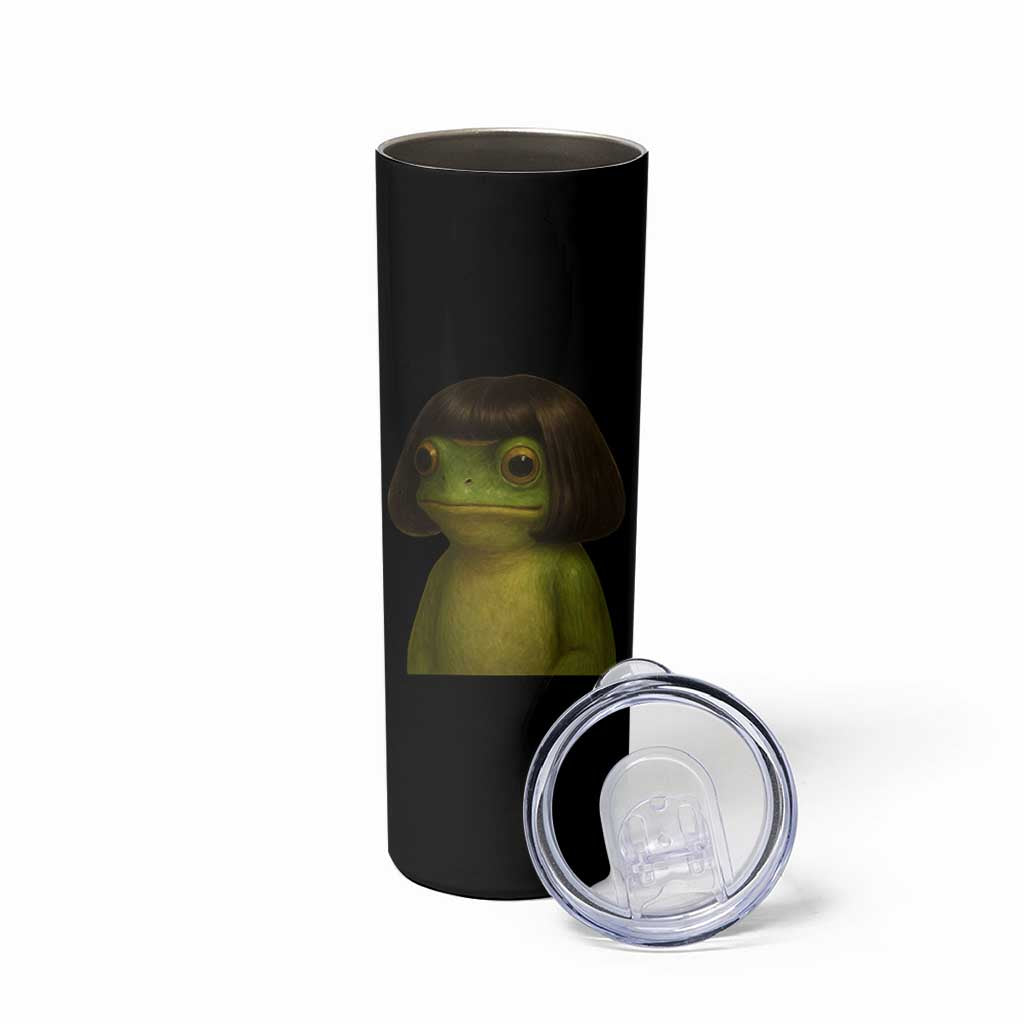 Funny Frog Bob Haircut Meme Skinny Tumbler Silly Toad Trends - Wonder Print Shop