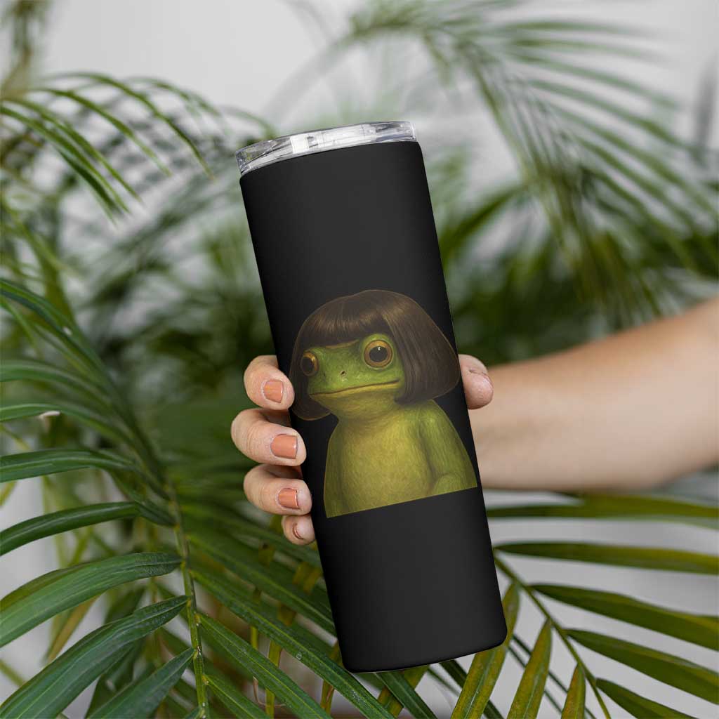 Funny Frog Bob Haircut Meme Skinny Tumbler Silly Toad Trends - Wonder Print Shop