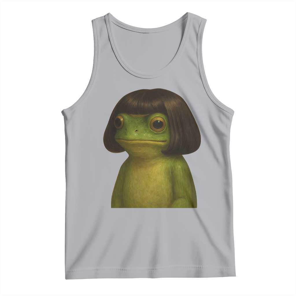 Funny Frog Bob Haircut Meme Tank Top Silly Toad Trends - Wonder Print Shop
