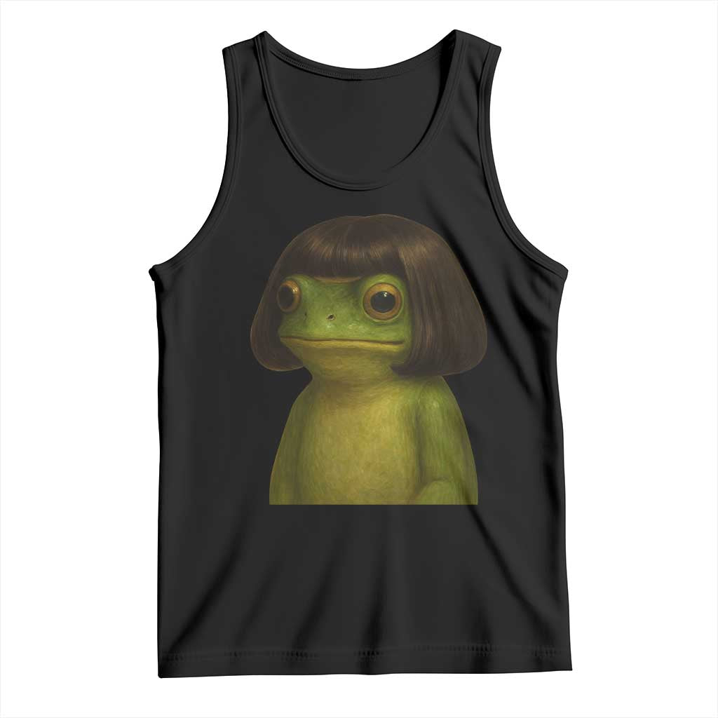 Funny Frog Bob Haircut Meme Tank Top Silly Toad Trends - Wonder Print Shop