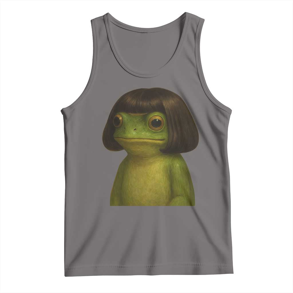 Funny Frog Bob Haircut Meme Tank Top Silly Toad Trends - Wonder Print Shop