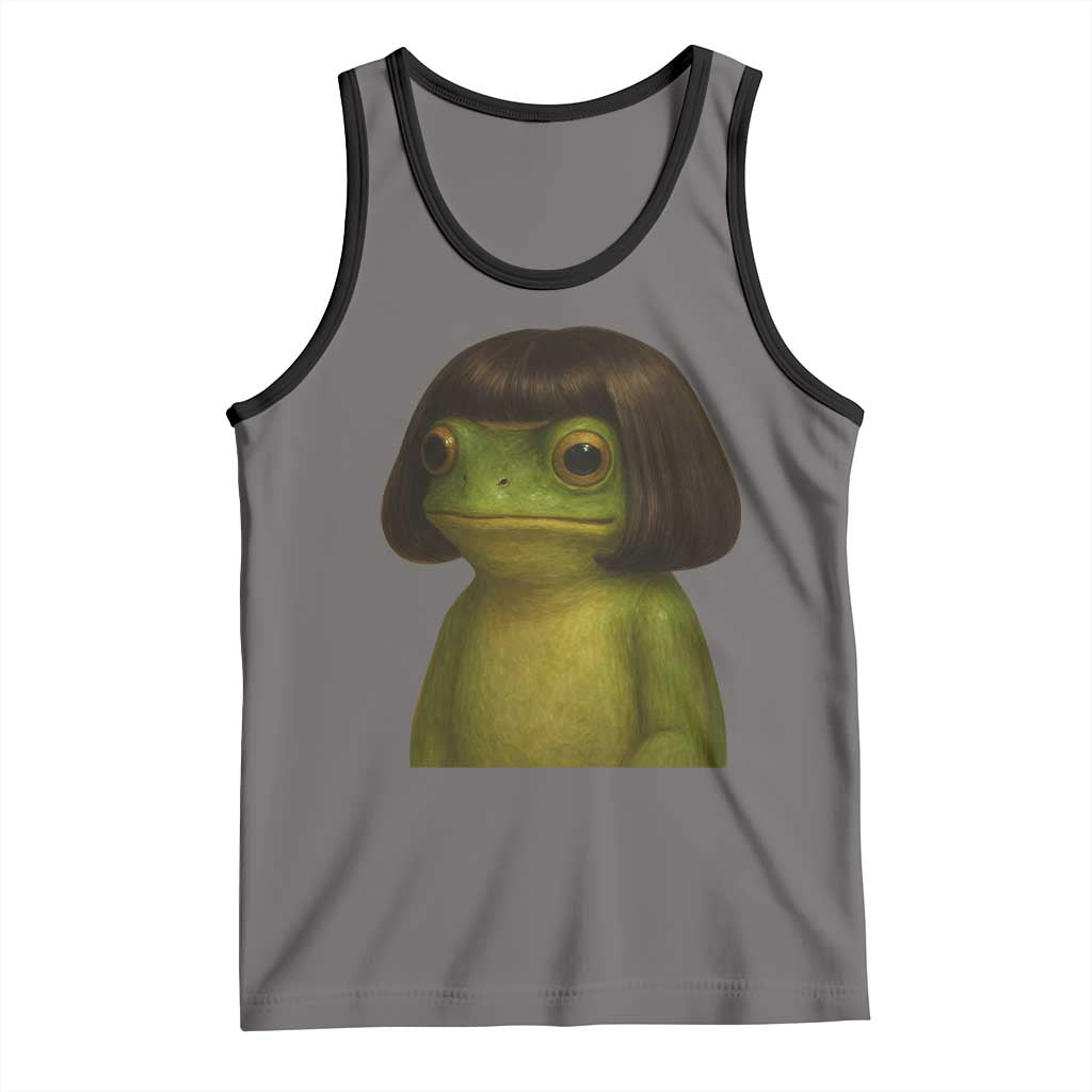 Funny Frog Bob Haircut Meme Tank Top Silly Toad Trends - Wonder Print Shop