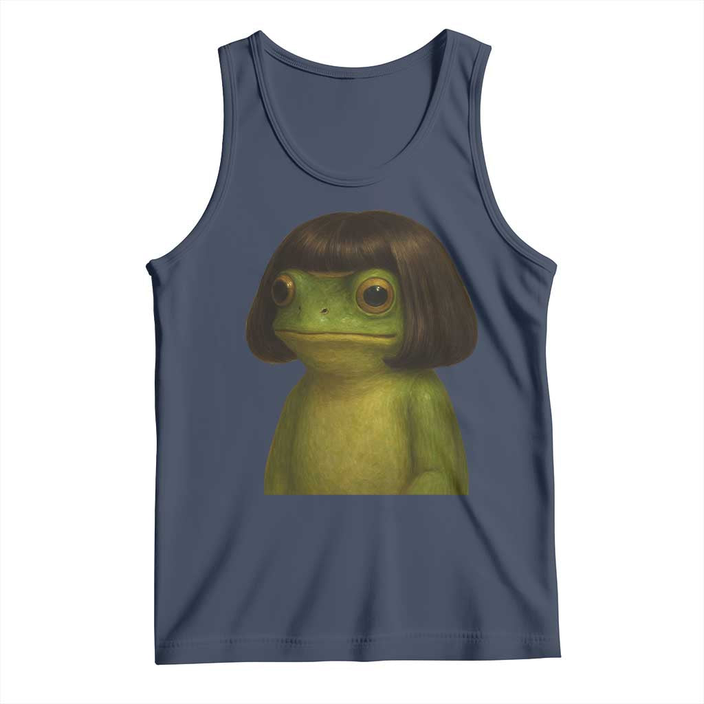 Funny Frog Bob Haircut Meme Tank Top Silly Toad Trends - Wonder Print Shop