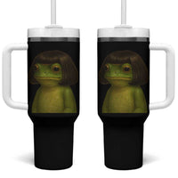 Funny Frog Bob Haircut Meme Tumbler With Handle Silly Toad Trends - Wonder Print Shop