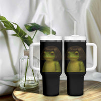 Funny Frog Bob Haircut Meme Tumbler With Handle Silly Toad Trends - Wonder Print Shop