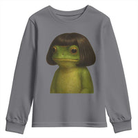 Funny Frog Bob Haircut Meme Youth Sweatshirt Silly Toad Trends - Wonder Print Shop