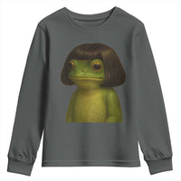 Funny Frog Bob Haircut Meme Youth Sweatshirt Silly Toad Trends - Wonder Print Shop