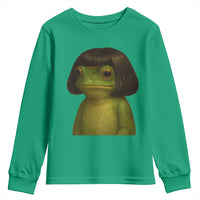 Funny Frog Bob Haircut Meme Youth Sweatshirt Silly Toad Trends - Wonder Print Shop