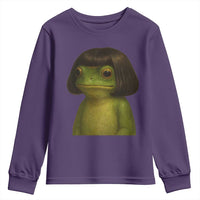 Funny Frog Bob Haircut Meme Youth Sweatshirt Silly Toad Trends - Wonder Print Shop