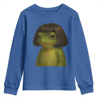 Funny Frog Bob Haircut Meme Youth Sweatshirt Silly Toad Trends - Wonder Print Shop