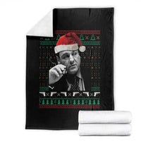Funny Ugly Christmas Throw Blanket Funny Mafia Gangster Santa Sopranos Smoking - Wonder Print Shop