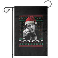 Funny Ugly Christmas Garden Flag Funny Mafia Gangster Santa Sopranos Smoking - Wonder Print Shop