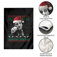 Funny Ugly Christmas Garden Flag Funny Mafia Gangster Santa Sopranos Smoking - Wonder Print Shop