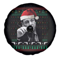 Funny Ugly Christmas Spare Tire Cover Funny Mafia Gangster Santa Sopranos Smoking - Wonder Print Shop