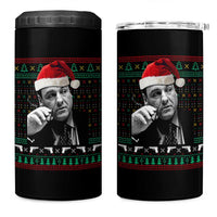 Funny Ugly Christmas 4 in 1 Can Cooler Tumbler Funny Mafia Gangster Santa Sopranos Smoking - Wonder Print Shop