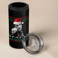 Funny Ugly Christmas 4 in 1 Can Cooler Tumbler Funny Mafia Gangster Santa Sopranos Smoking - Wonder Print Shop