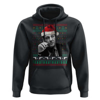 Funny Ugly Christmas Hoodie Funny Mafia Gangster Santa Sopranos Smoking - Wonder Print Shop
