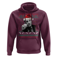 Funny Ugly Christmas Hoodie Funny Mafia Gangster Santa Sopranos Smoking - Wonder Print Shop