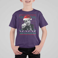 Funny Ugly Christmas T Shirt For Kid Funny Mafia Gangster Santa Sopranos Smoking - Wonder Print Shop