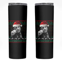 Funny Ugly Christmas Skinny Tumbler Funny Mafia Gangster Santa Sopranos Smoking - Wonder Print Shop