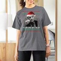 Funny Ugly Christmas T Shirt For Women Funny Mafia Gangster Santa Sopranos Smoking - Wonder Print Shop
