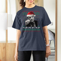 Funny Ugly Christmas T Shirt For Women Funny Mafia Gangster Santa Sopranos Smoking - Wonder Print Shop