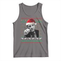 Funny Ugly Christmas Tank Top Funny Mafia Gangster Santa Sopranos Smoking - Wonder Print Shop