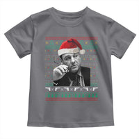 Funny Ugly Christmas Toddler T Shirt Funny Mafia Gangster Santa Sopranos Smoking - Wonder Print Shop