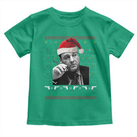 Funny Ugly Christmas Toddler T Shirt Funny Mafia Gangster Santa Sopranos Smoking - Wonder Print Shop