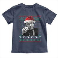 Funny Ugly Christmas Toddler T Shirt Funny Mafia Gangster Santa Sopranos Smoking - Wonder Print Shop