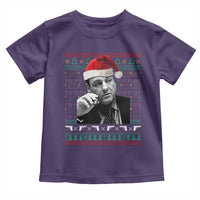 Funny Ugly Christmas Toddler T Shirt Funny Mafia Gangster Santa Sopranos Smoking - Wonder Print Shop