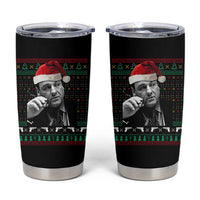 Funny Ugly Christmas Tumbler Cup Funny Mafia Gangster Santa Sopranos Smoking - Wonder Print Shop