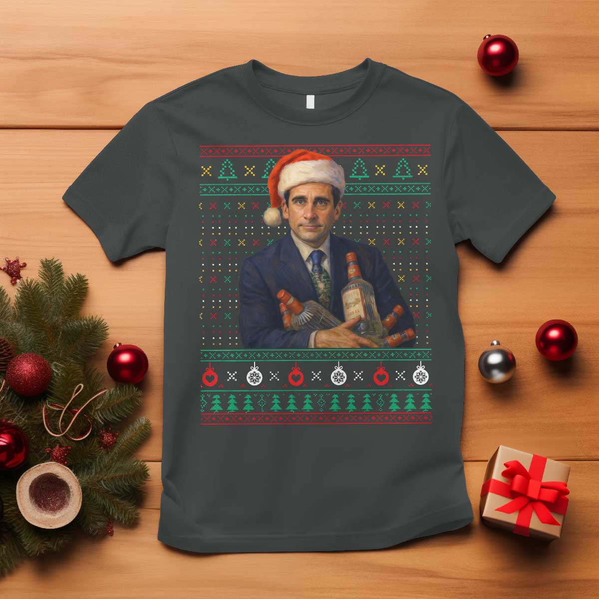 Office Christmas Movie T Shirt Funny Retro 90s Movie Ugly Xmas - Wonder Print Shop